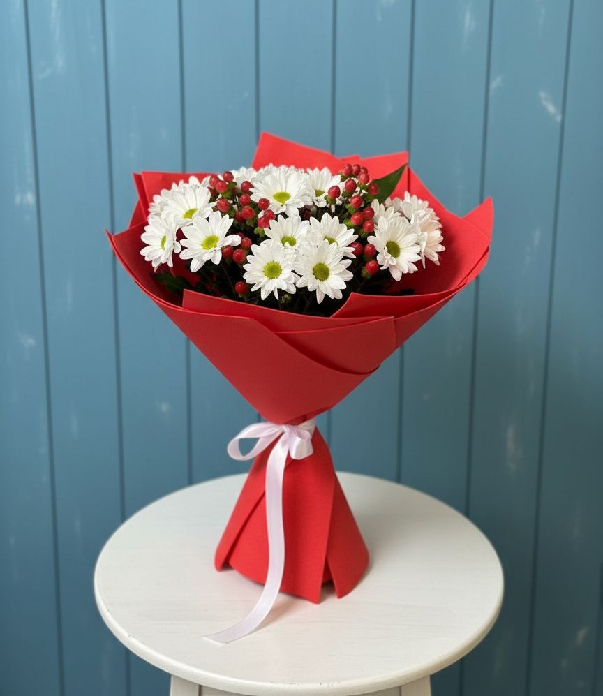 Букет цветов из: Хризантемы в Красные Баррикады