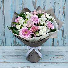 Букет цветов из:  Герберы, Альстромерии и Хризантемы в Красные Баррикады