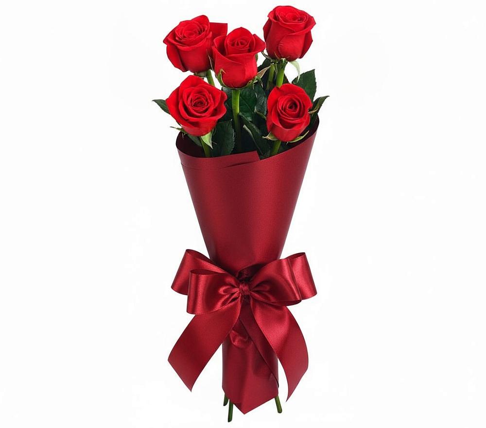 Букет 5 Красных роз Эдлесс Лав в Красные Баррикады