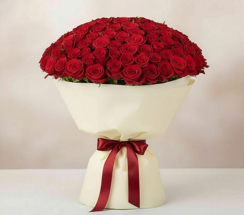 Букет 101 Красная роза Милано в Красные Баррикады