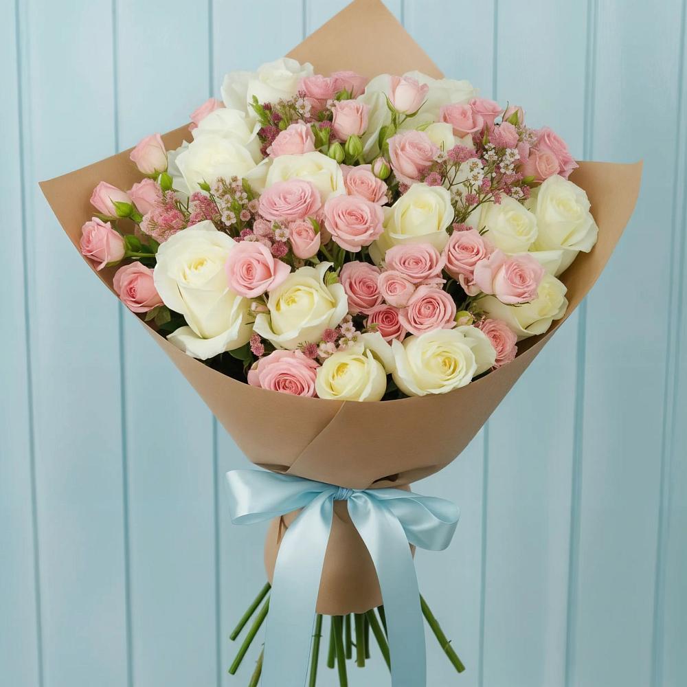 Букет цветов из: Розы в Красные Баррикады