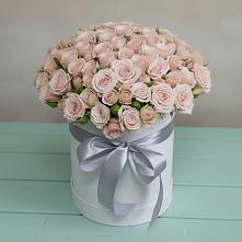 Цветочная композиция из Розы в шляпной коробке в Красные Баррикады