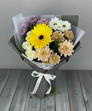 Букет цветов из:  Розы, Герберы и Хризантемы в Красные Баррикады