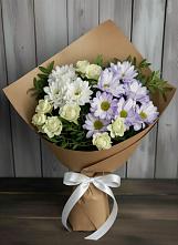 Букет цветов из:  Хризантемы и Розы в Красные Баррикады