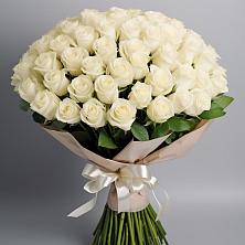 Букет 101 беля роза Белоснежка в Красные Баррикады