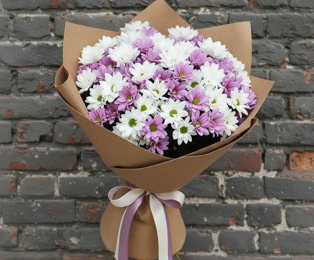 Букет цветов из: Хризантемы в Красные Баррикады