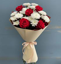 Букет цветов из:  Розы и Хризантемы в Красные Баррикады