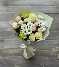 Букет цветов из:  Альстромерии, Розы и Хризантемы в Красные Баррикады